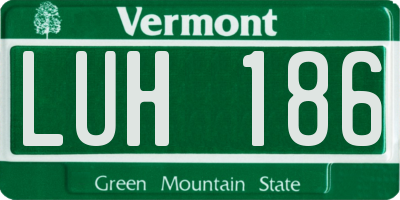 VT license plate LUH186
