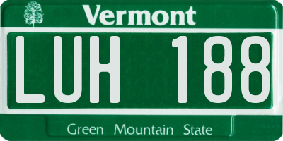 VT license plate LUH188