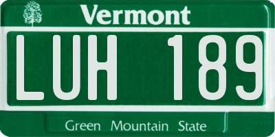 VT license plate LUH189
