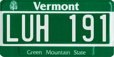 VT license plate LUH191