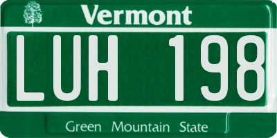VT license plate LUH198