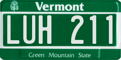 VT license plate LUH211
