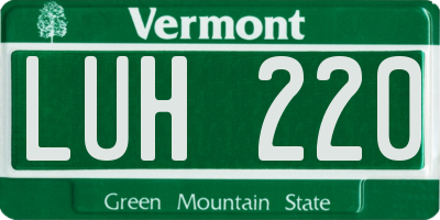 VT license plate LUH220