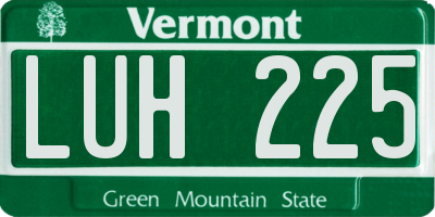 VT license plate LUH225