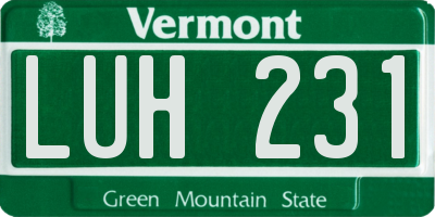 VT license plate LUH231