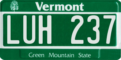 VT license plate LUH237