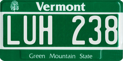 VT license plate LUH238