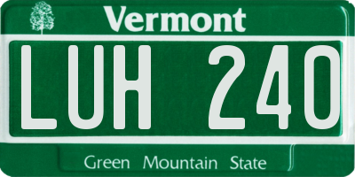 VT license plate LUH240