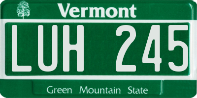 VT license plate LUH245
