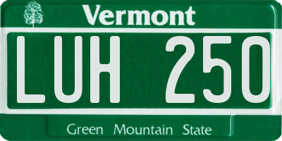 VT license plate LUH250