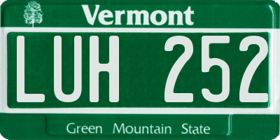 VT license plate LUH252