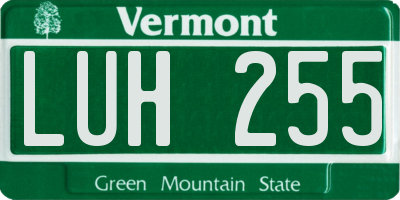 VT license plate LUH255