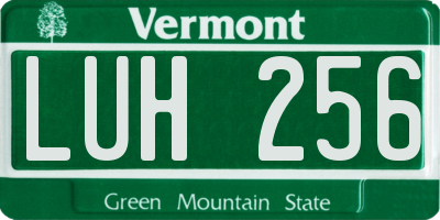 VT license plate LUH256
