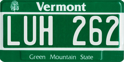 VT license plate LUH262