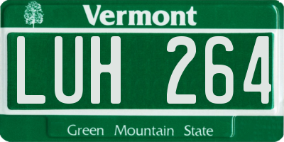 VT license plate LUH264
