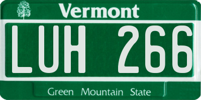 VT license plate LUH266