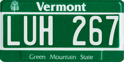 VT license plate LUH267
