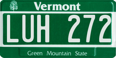 VT license plate LUH272