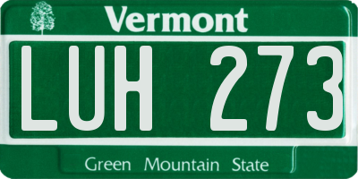 VT license plate LUH273