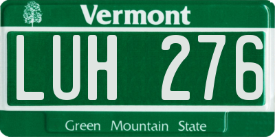 VT license plate LUH276