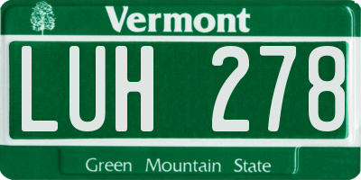VT license plate LUH278