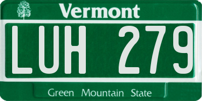 VT license plate LUH279