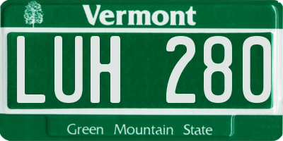 VT license plate LUH280