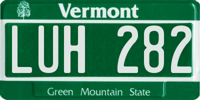 VT license plate LUH282