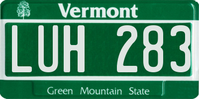VT license plate LUH283