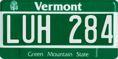 VT license plate LUH284