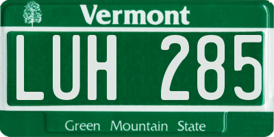 VT license plate LUH285