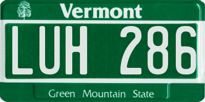 VT license plate LUH286