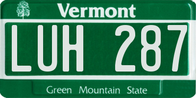 VT license plate LUH287