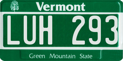 VT license plate LUH293
