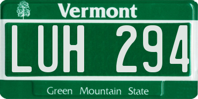 VT license plate LUH294