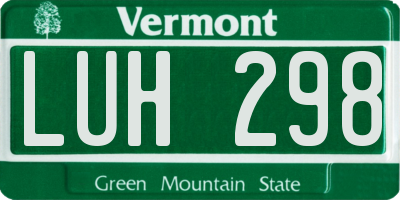 VT license plate LUH298