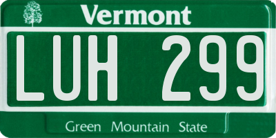 VT license plate LUH299