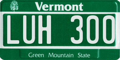VT license plate LUH300
