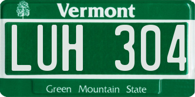VT license plate LUH304