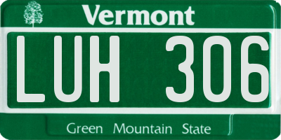 VT license plate LUH306