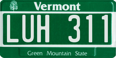 VT license plate LUH311