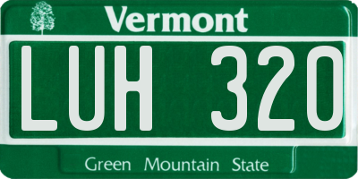 VT license plate LUH320