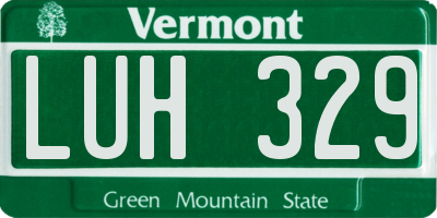VT license plate LUH329