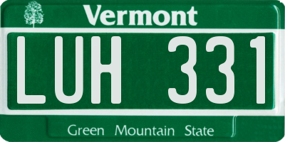 VT license plate LUH331
