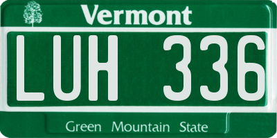 VT license plate LUH336