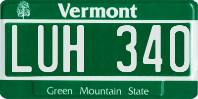 VT license plate LUH340