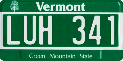 VT license plate LUH341