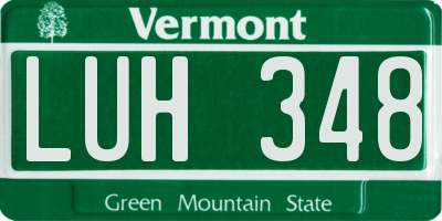 VT license plate LUH348