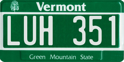VT license plate LUH351