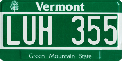 VT license plate LUH355
